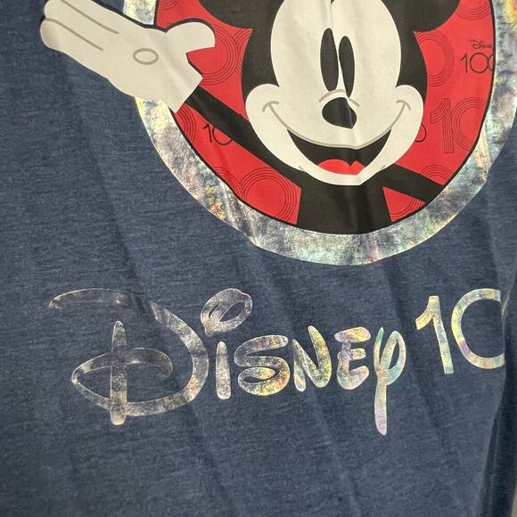 Disney 100 Anniversary Size XL Mickey Mouse Holographic Tee Shirt - Picture 3 of 4